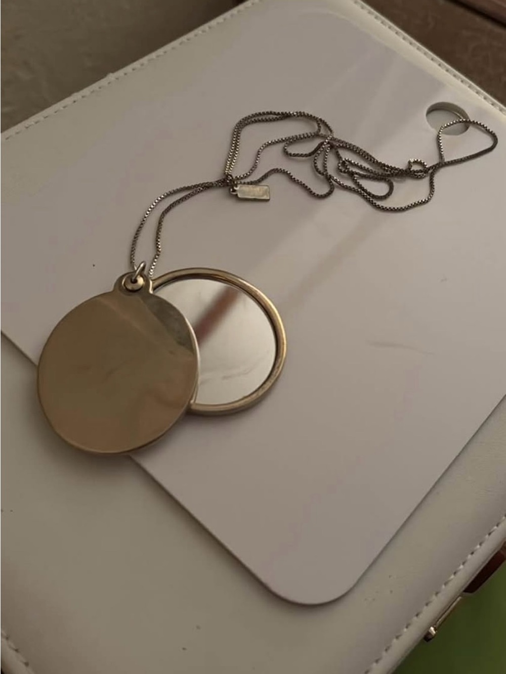 kate spade Gold-Tone Round Locket Necklace with Mirror
